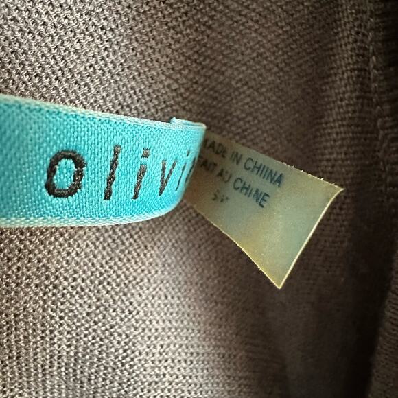 ALICE + OLIVIA Shawl Shirt, Size Small, Brown/Gray, Designer, Fringe - Picture 5 of 7